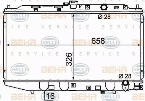 BEHR HELLA Service 8MK 376 706-681 - Радиатор, охлаждане на двигателя vvparts.bg