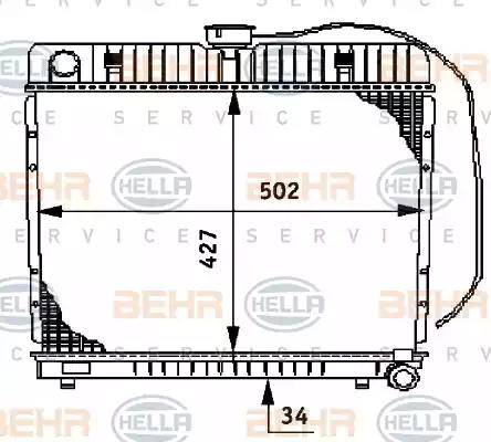 BEHR HELLA Service 8MK 376 706-191 - Радиатор, охлаждане на двигателя vvparts.bg