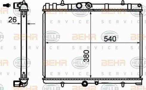 BEHR HELLA Service 8MK 376 700-521 - Радиатор, охлаждане на двигателя vvparts.bg