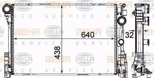 BEHR HELLA Service 8MK 376 701-411 - Радиатор, охлаждане на двигателя vvparts.bg