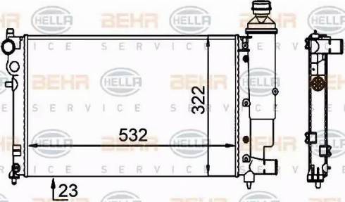 BEHR HELLA Service 8MK 376 701-694 - Радиатор, охлаждане на двигателя vvparts.bg