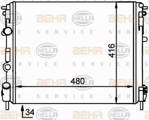 BEHR HELLA Service 8MK 376 701-704 - Радиатор, охлаждане на двигателя vvparts.bg