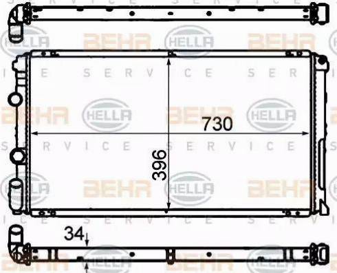 BEHR HELLA Service 8MK 376 708-451 - Радиатор, охлаждане на двигателя vvparts.bg