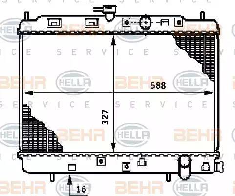 BEHR HELLA Service 8MK 376 708-561 - Радиатор, охлаждане на двигателя vvparts.bg