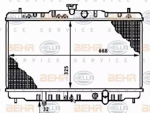 BEHR HELLA Service 8MK 376 708-571 - Радиатор, охлаждане на двигателя vvparts.bg