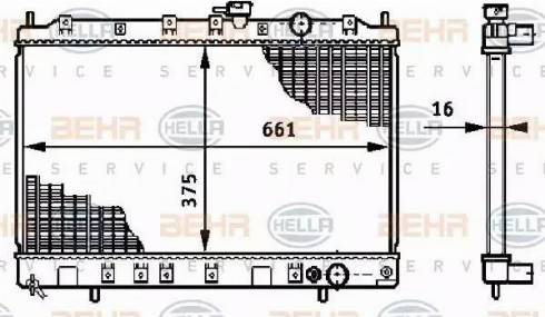 BEHR HELLA Service 8MK 376 708-641 - Радиатор, охлаждане на двигателя vvparts.bg