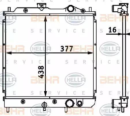 BEHR HELLA Service 8MK 376 708-091 - Радиатор, охлаждане на двигателя vvparts.bg