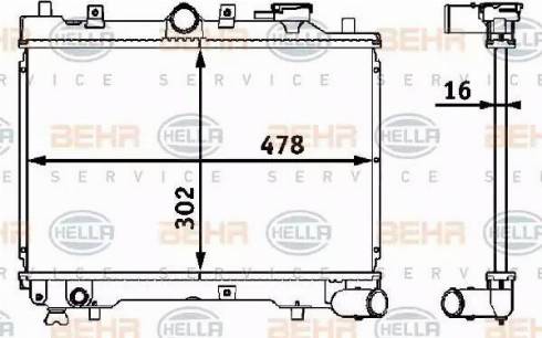 BEHR HELLA Service 8MK 376 708-191 - Радиатор, охлаждане на двигателя vvparts.bg