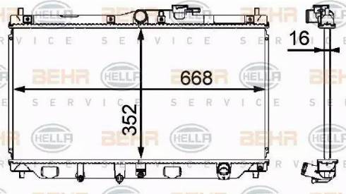 BEHR HELLA Service 8MK 376 708-131 - Радиатор, охлаждане на двигателя vvparts.bg