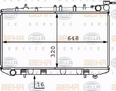 BEHR HELLA Service 8MK 376 707-491 - Радиатор, охлаждане на двигателя vvparts.bg