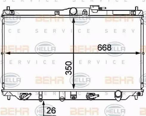 BEHR HELLA Service 8MK 376 707-431 - Радиатор, охлаждане на двигателя vvparts.bg