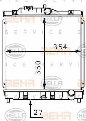 BEHR HELLA Service 8MK 376 707-551 - Радиатор, охлаждане на двигателя vvparts.bg