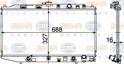 BEHR HELLA Service 8MK 376 707-654 - Радиатор, охлаждане на двигателя vvparts.bg