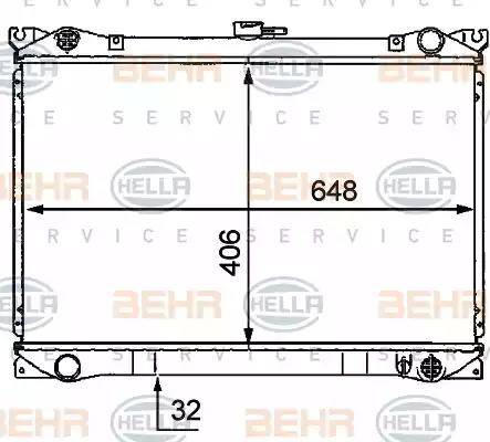 BEHR HELLA Service 8MK 376 707-631 - Радиатор, охлаждане на двигателя vvparts.bg