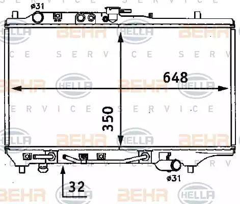 BEHR HELLA Service 8MK 376 707-671 - Радиатор, охлаждане на двигателя vvparts.bg