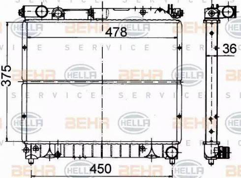 BEHR HELLA Service 8MK 376 707-051 - Радиатор, охлаждане на двигателя vvparts.bg