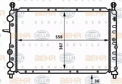 BEHR HELLA Service 8MK 376 707-001 - Радиатор, охлаждане на двигателя vvparts.bg