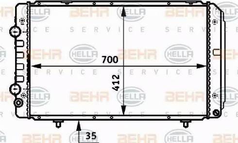 BEHR HELLA Service 8MK 376 707-071 - Радиатор, охлаждане на двигателя vvparts.bg