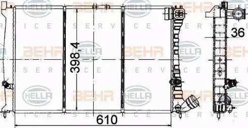 BEHR HELLA Service 8MK 376 707-171 - Радиатор, охлаждане на двигателя vvparts.bg