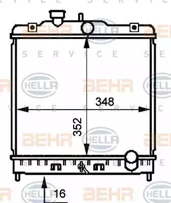 BEHR HELLA Service 8MK 376 707-781 - Радиатор, охлаждане на двигателя vvparts.bg