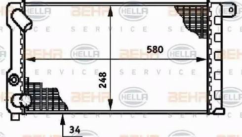 BEHR HELLA Service 8MK 376 719-521 - Радиатор, охлаждане на двигателя vvparts.bg