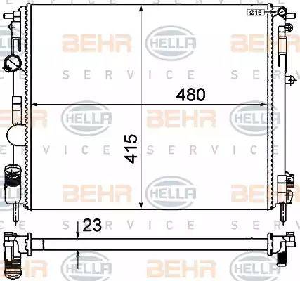 BEHR HELLA Service 8MK 376 719-691 - Радиатор, охлаждане на двигателя vvparts.bg