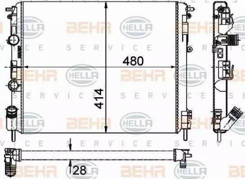 BEHR HELLA Service 8MK 376 719-671 - Радиатор, охлаждане на двигателя vvparts.bg