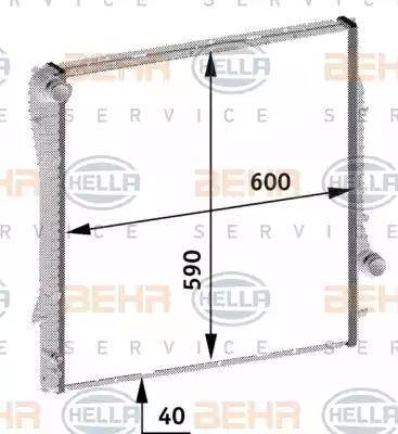 BEHR HELLA Service 8MK 376 719-041 - Радиатор, охлаждане на двигателя vvparts.bg