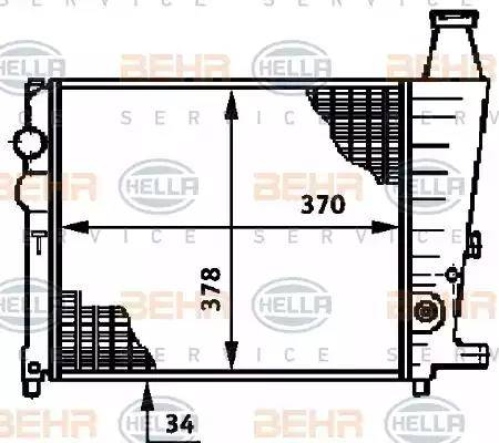 BEHR HELLA Service 8MK 376 719-391 - Радиатор, охлаждане на двигателя vvparts.bg