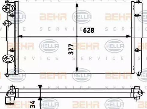 BEHR HELLA Service 8MK 376 714-444 - Радиатор, охлаждане на двигателя vvparts.bg