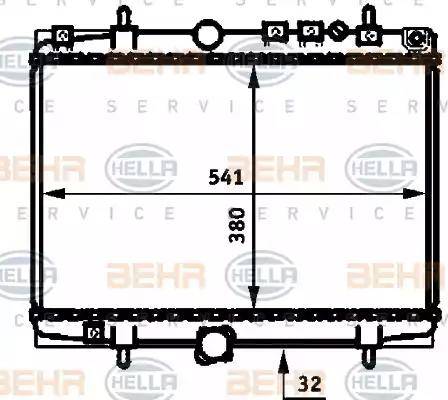 BEHR HELLA Service 8MK 376 714-411 - Радиатор, охлаждане на двигателя vvparts.bg