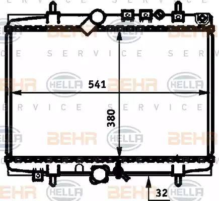 BEHR HELLA Service 8MK 376 714-421 - Радиатор, охлаждане на двигателя vvparts.bg