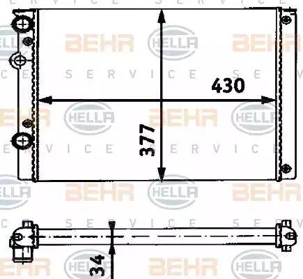 BEHR HELLA Service 8MK 376 714-651 - Радиатор, охлаждане на двигателя vvparts.bg