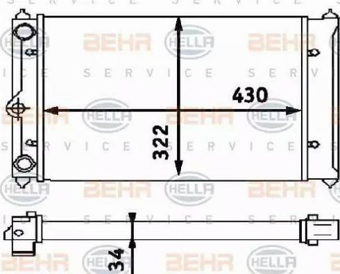 BEHR HELLA Service 8MK 376 714-661 - Радиатор, охлаждане на двигателя vvparts.bg