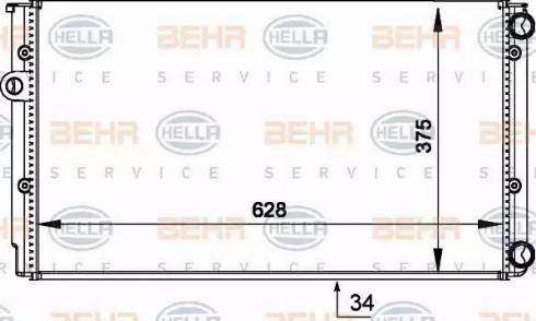 BEHR HELLA Service 8MK 376 714-044 - Радиатор, охлаждане на двигателя vvparts.bg