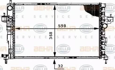 BEHR HELLA Service 8MK 376 714-384 - Радиатор, охлаждане на двигателя vvparts.bg