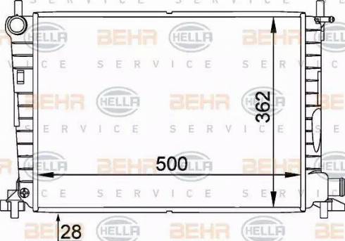 BEHR HELLA Service 8MK 376 714-241 - Радиатор, охлаждане на двигателя vvparts.bg