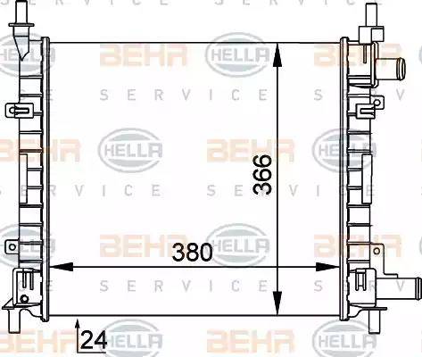 BEHR HELLA Service 8MK 376 714-251 - Радиатор, охлаждане на двигателя vvparts.bg