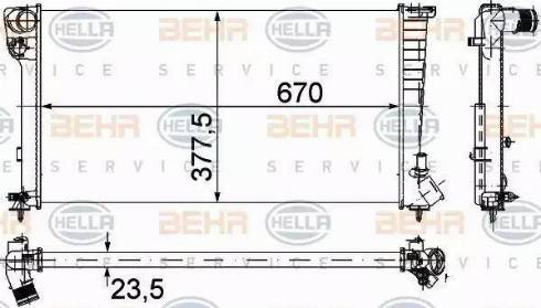 BEHR HELLA Service 8MK 376 715-524 - Радиатор, охлаждане на двигателя vvparts.bg