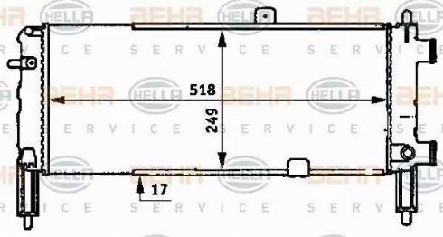 BEHR HELLA Service 8MK 376 715-661 - Радиатор, охлаждане на двигателя vvparts.bg