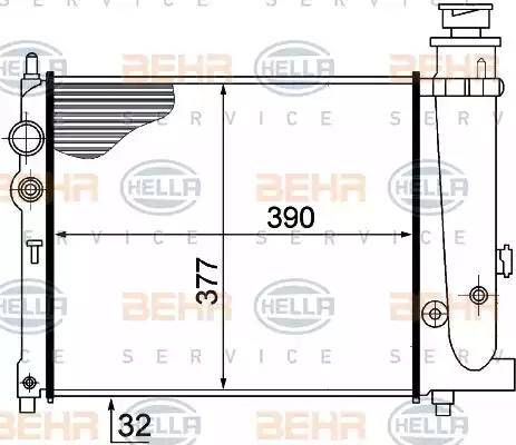 BEHR HELLA Service 8MK 376 715-391 - Радиатор, охлаждане на двигателя vvparts.bg