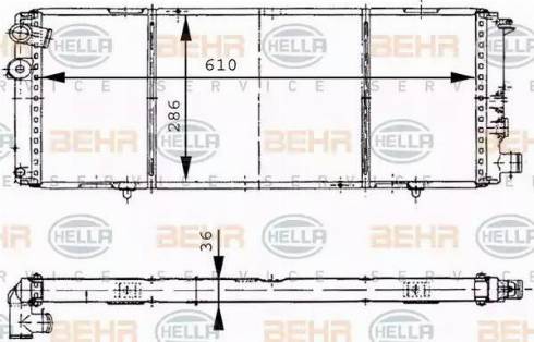 BEHR HELLA Service 8MK 376 715-351 - Радиатор, охлаждане на двигателя vvparts.bg