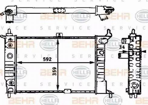 BEHR HELLA Service 8MK 376 715-311 - Радиатор, охлаждане на двигателя vvparts.bg