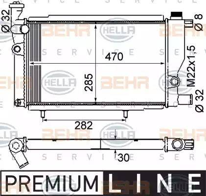 BEHR HELLA Service 8MK 376 715-381 - Радиатор, охлаждане на двигателя vvparts.bg