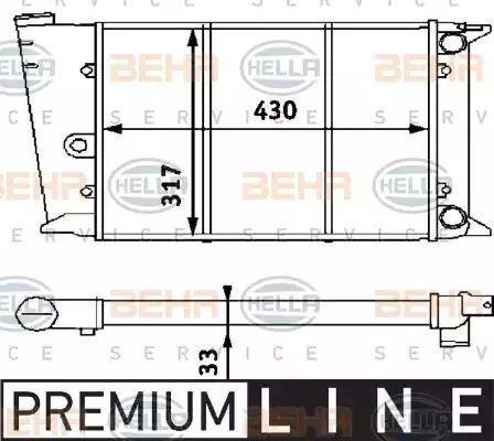 BEHR HELLA Service 8MK 376 715-291 - Радиатор, охлаждане на двигателя vvparts.bg