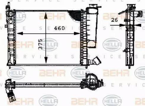 BEHR HELLA Service 8MK 376 716-631 - Радиатор, охлаждане на двигателя vvparts.bg