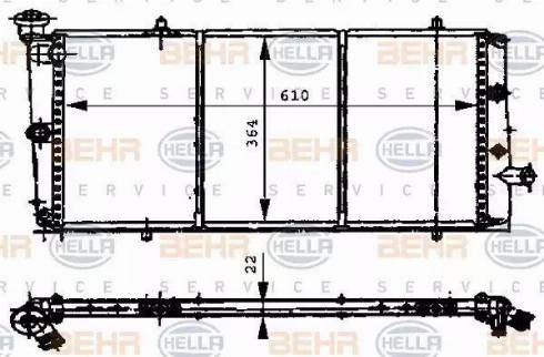 BEHR HELLA Service 8MK 376 716-001 - Радиатор, охлаждане на двигателя vvparts.bg