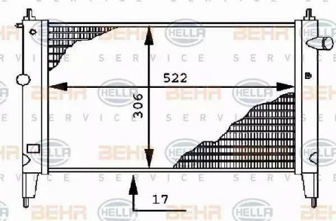 BEHR HELLA Service 8MK 376 716-071 - Радиатор, охлаждане на двигателя vvparts.bg