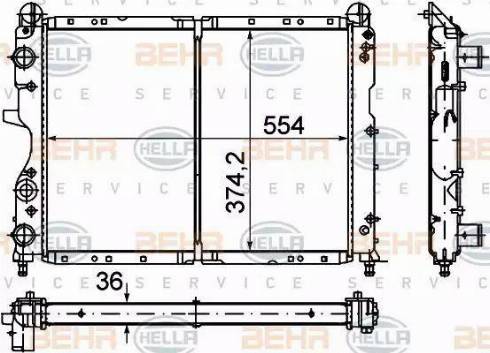 BEHR HELLA Service 8MK 376 716-151 - Радиатор, охлаждане на двигателя vvparts.bg