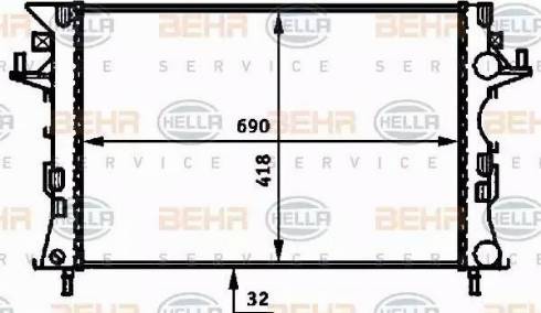 BEHR HELLA Service 8MK 376 716-304 - Радиатор, охлаждане на двигателя vvparts.bg